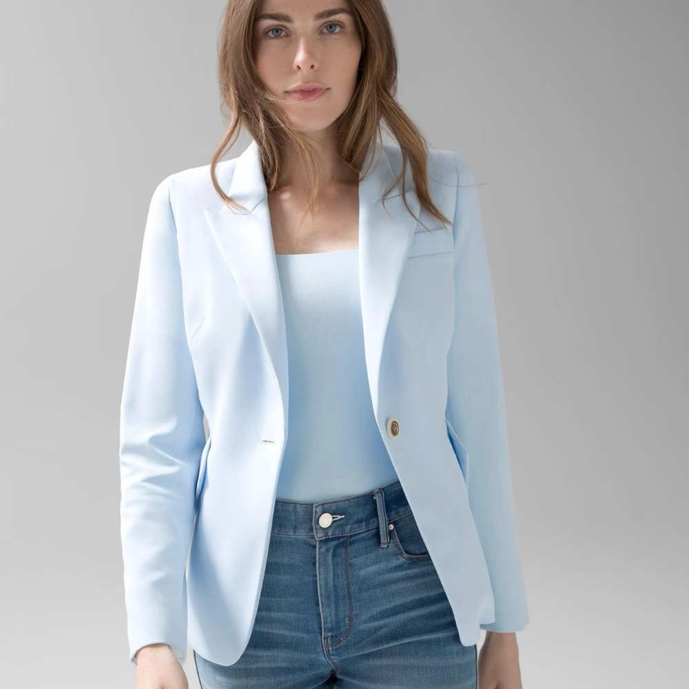 White House Black Market Blue Blazer Suit Jacket